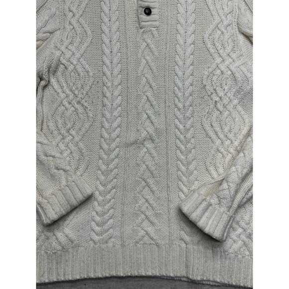 Old Navy Wool Blend Cable Knit Long Sleeve Fisherman Pullover Sweater Size XL - Picture 3 of 10